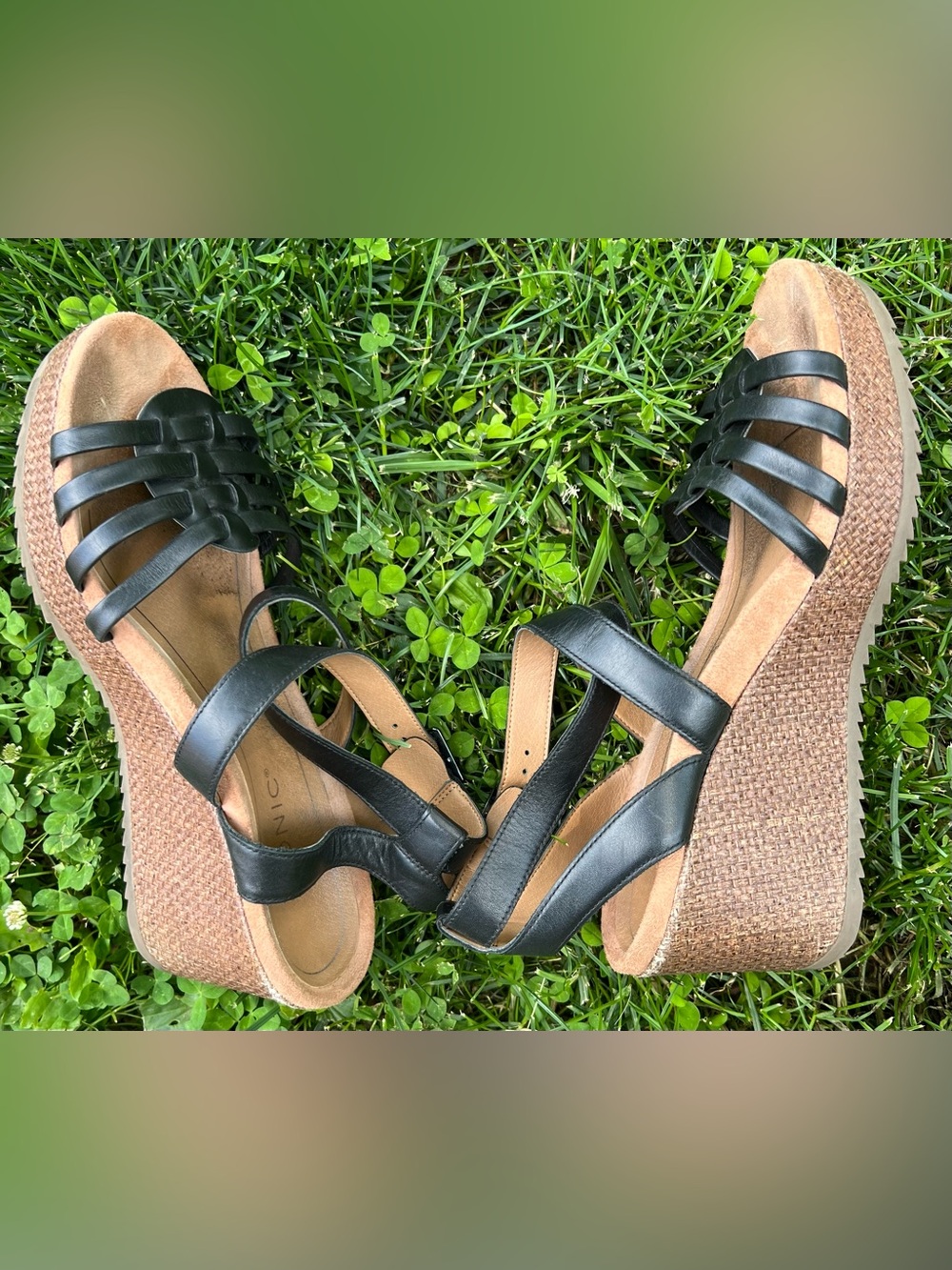 Vionic Clarisa Raffia Black Wedge Sandals Women's Size US 9.5 - Picture 10 of 15